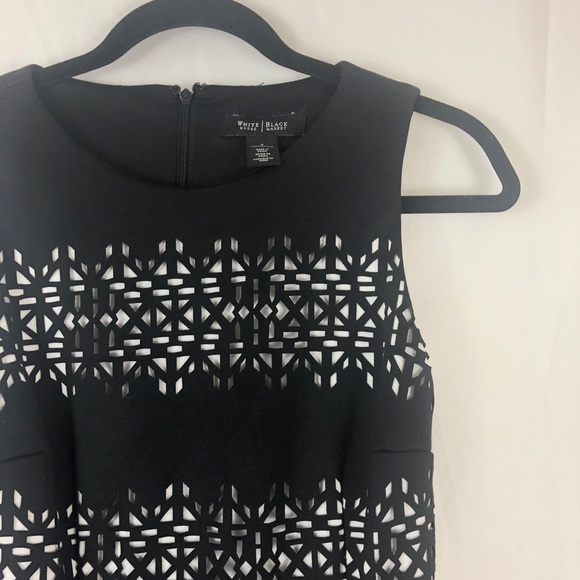 WHBM Sleeveless Textured Cutout Sheath Dress - Picture 5 of 8